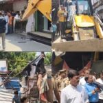 Municipal Corporation Zone 5 took action against encroachment in Alambagh Chandannagar Market.