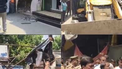 Municipal Corporation Zone 5 took action against encroachment in Alambagh Chandannagar Market.