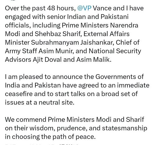 Big agreement between India and Pakistan, America's role was important: Marco Rubio's statement