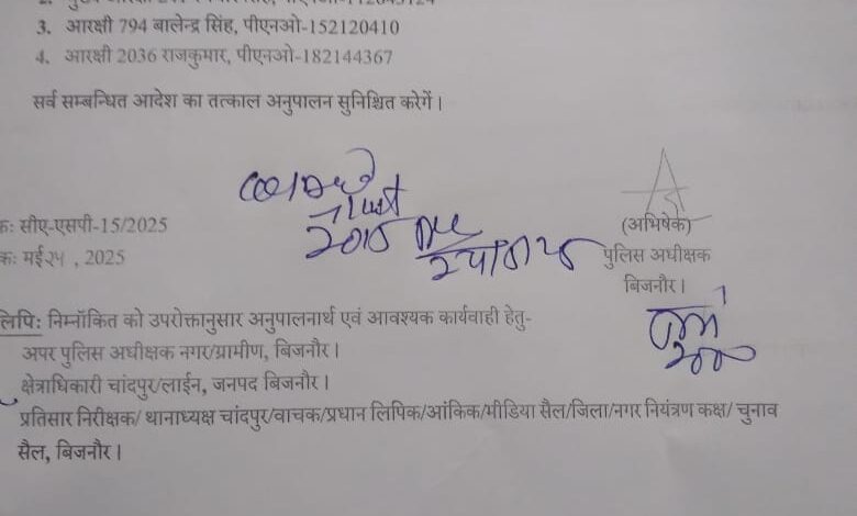 Bijnor SP Abhishek Jha suspended the accused inspector and three constables