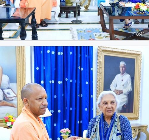 Chief Minister Yogi Adityanath made a courtesy call on Governor Anandiben Patel, presented a book written on Suheldev