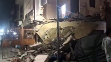 Agra: Dilapidated multi-storey house collapses in Shahganj, two people feared trapped under the rubble