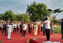 Ayodhya Municipal Corporation organized Yoga Day: Mass yoga in three parks under the "One Earth, One Health" campaign