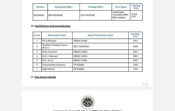 Breaking News Hathras: Another big scam exposed in education department - teacher Chandra Mohan Rana under the scanner