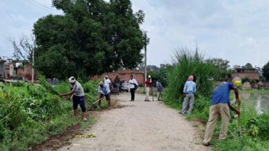 Sanitation workers launched a cleanliness drive in Chhachhena village