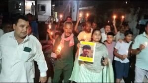 Valmiki society took out a candle march in Atrauli
