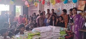 We Help Foundation distributed books and bags in Juggi Pathshala