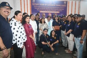Rotary Club Lucknow Transgomati presented a state-of-the-art i-breast screening machine to Lok Bandhu Hospital